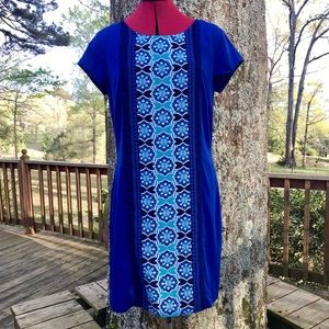 $89 Banana Republic royal blue & patterned sheath